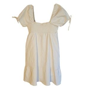 Planet Heart Cream Puff Sleeve Smocked Back Ruffle Mini 
Dress Small Cottagecore